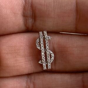 10k White Gold "$" Sign Charm